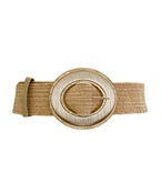 Gold Inset Raffia Belt
