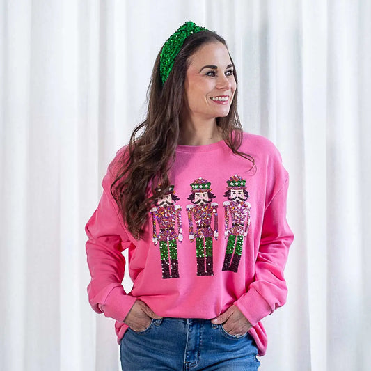 Pink Nutcracker Sequin Pullover