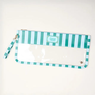 Mahjong Tile Keeper Pouch–Sicily Stripes Teal