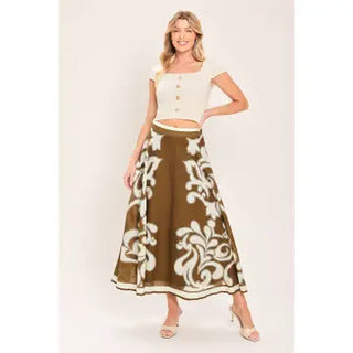 Printed Circle Maxi Skirt