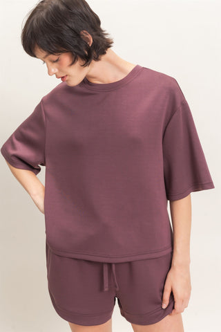 Loose Fit Crew Neck Short Sleeve Top-Saturday Steal