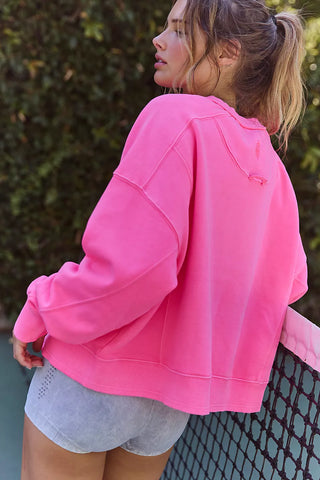 Hot Pink Intercept Pullover-Free People Movement