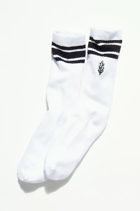 White Movement Logo Stripe Socks-Free People Movement