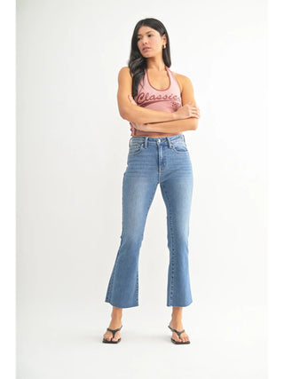 Melinda Medium Wash Cropped Flare