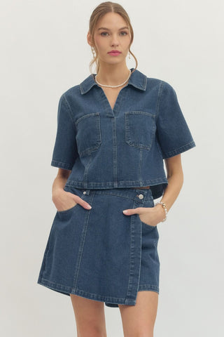 Short Sleeve Denim Top