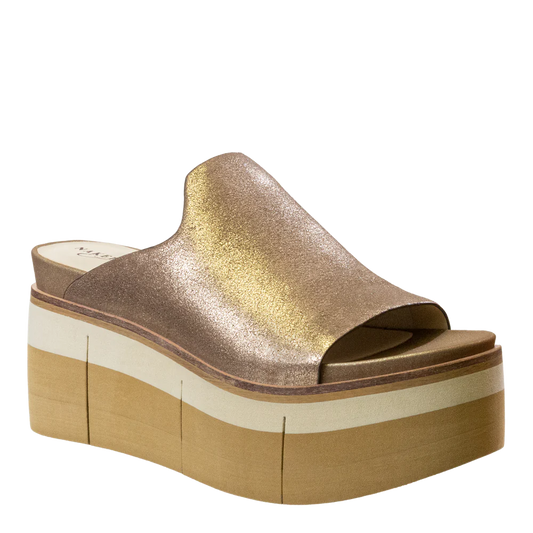 Flow Gold Platform Sandal-Naked Feet
