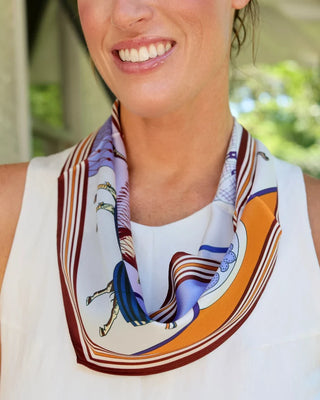 Regal Horse Print Scarf Lavender