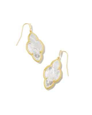 Abbie Gold Drop Earrings in Ivory Mother-of-Pearl-Kendra Scott