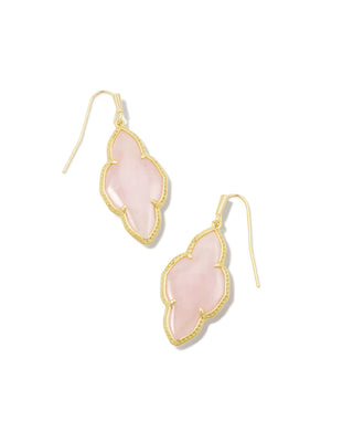 Abbie Gold Drop Earrings in Rose Quartz-Kendra Scott