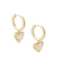 Ari Heart Gold Huggie Earrings in Iridescent Drusy