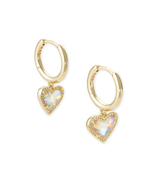 Ari Heart Gold Huggie Earrings in Dichroic Glass-Kendra Scott