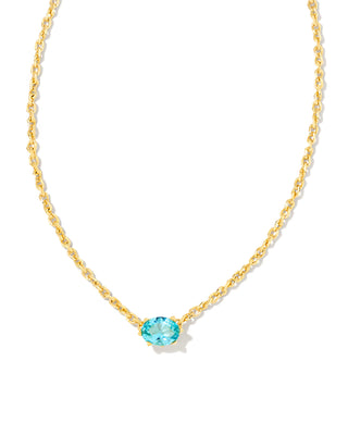 Cailin Gold Pendant Necklace in Aqua Crystal-Kendra Scott