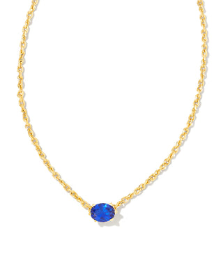 Cailin Gold Pendant Necklace in Blue Crystal-Kendra Scott