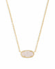 Elisa Gold Pendant Necklace - Iridescent Drusy