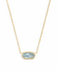 Elisa Gold Pendant Necklace in Light Blue Illusion