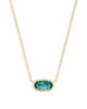 Elisa Gold Pendant Necklace in London Blue Glass