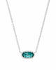 Elisa Silver Pendant Necklace in London Blue Glass