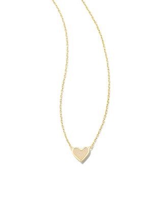 Framed Ari Heart Gold Short Pendant Necklace in Iridescent Drusy-Kendra Scott