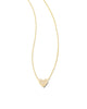 Framed Ari Heart Gold Short Pendant Necklace in Iridescent Drusy