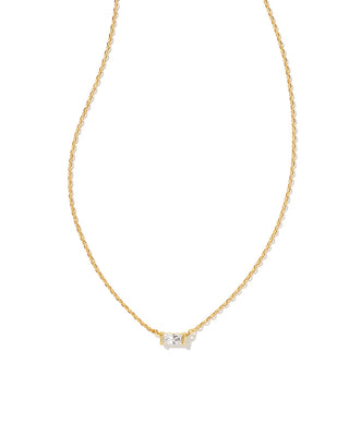 Juliette Gold Pendant Necklace in Gold White Crystal-Kendra Scott
