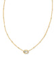 Mini Elisa Gold Satellite Short Pendant Necklace in Dichroic Glass