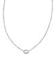 Mini Elisa Silver Satellite Short Pendant Necklace in Ivory Mother-of-Pearl
