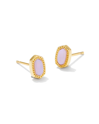 Mini Ellie Gold Stud Earrings in Pink Opalite Crystal-Kendra Scott