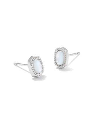 Mini Ellie Silver Stud Earrings in Ivory Mother-of-Pearl-Kendra Scott