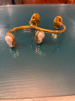 Large Pearl Statement Cuff Bracelet